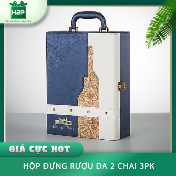 HỘP RƯỢU DA 2 CHAI HDRD-24