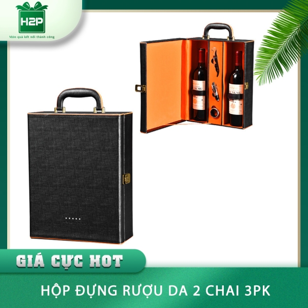 HỘP RƯỢU DA 2 CHAI HDRD-28