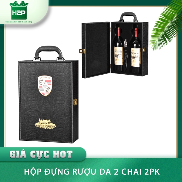 HỘP RƯỢU DA 2 CHAI HDRD-29