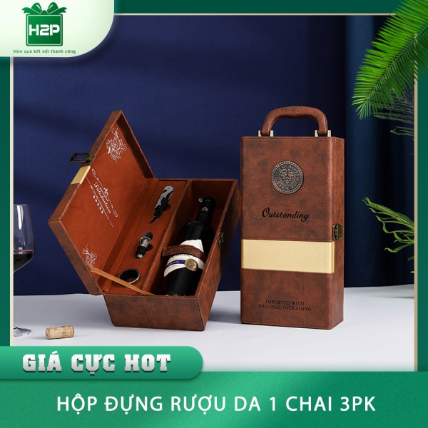 HỘP ĐỰNG RƯỢU DA 1 CHAI HDRD-07