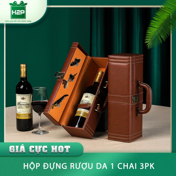 HỘP ĐỰNG RƯỢU DA 1 CHAI HDRD-08